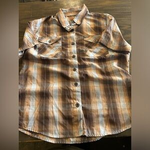 DIXXON Women’s Pismo BambooBrown Plaid Shirt